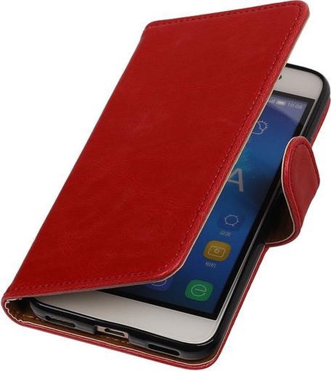 Rood Pull-Up PU booktype wallet cover hoesje voor LG G5