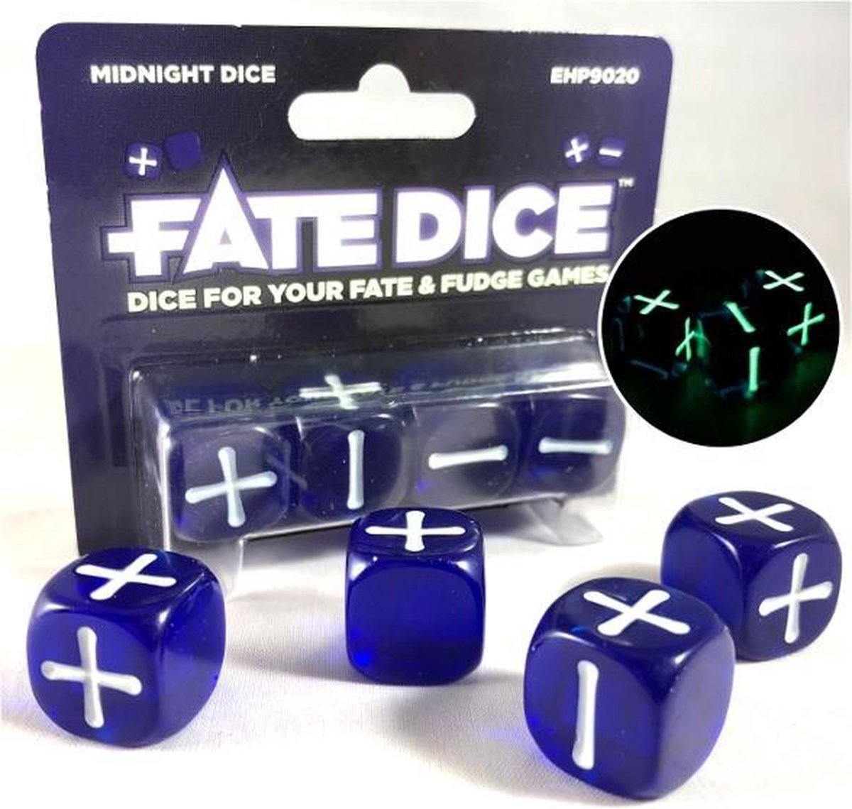 Fate Core Dice Midnight bol