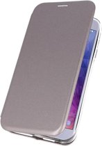 Grijs Premium Folio Booktype Hoesje voor Samsung Galaxy J4 2018