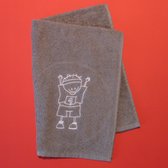 Rube & Rutje kids handdoek Rube taupe 50x70cm