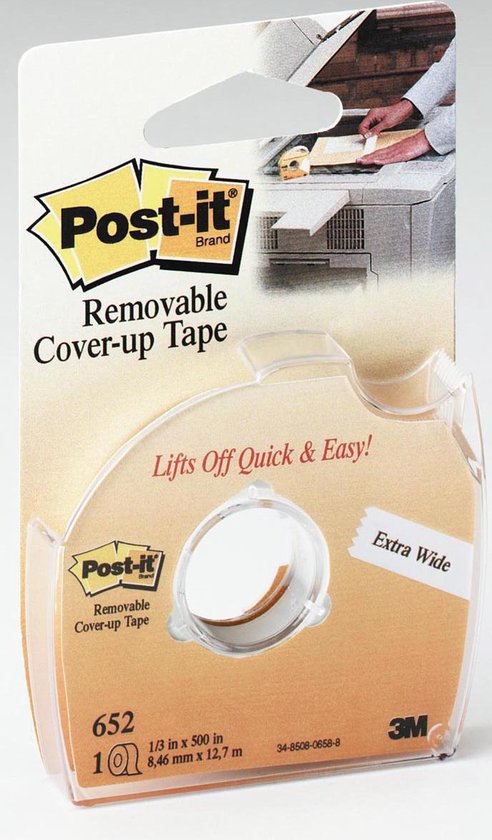 Post-it® Label- & Correctietape, Dispenser, 8,42 mm x 17,7 m - Post-it