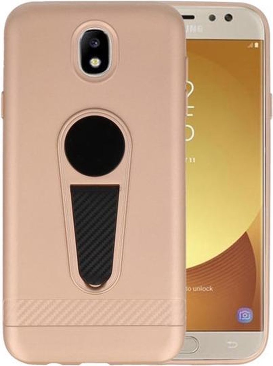 Goud Magneet Stand Case hoesje voor Samsung Galaxy J7 2017 / Pro