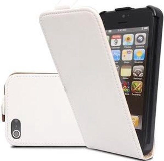 Verantwoordelijk persoon Verhogen personeel iPhone 5, 5s PU lederen Luxe Ultra Dun Flip Case Hoesje Wit | bol.com