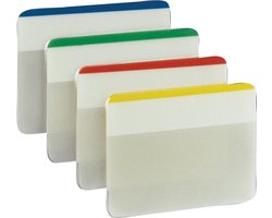 Post-it® Index Strong, Voor Archivering, Blauw, Groen, Rood, Geel, 38 x 50,8 mm, 6 Tabs/Kleur/Pak