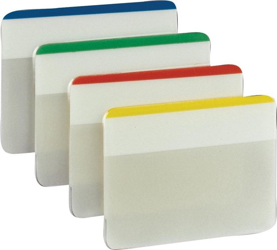 Post-it® Index Strong, Voor Archivering, Blauw, Groen, Rood, Geel, 38 x 50,8 mm, 6 Tabs/Kleur/Pak