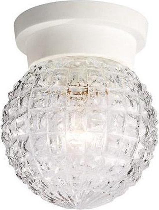 OK - Plafondlamp - traditioneel ''bolletje'' geribbeld glas | bol