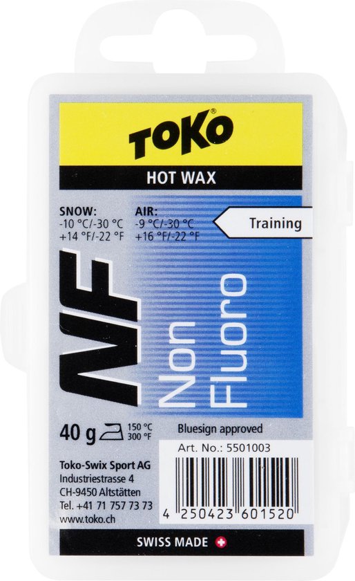 Toko Ski/Snowboard Wax Hot Wax No Fluor 10ᵒC tot 30 ᵒC Warm 40 gram