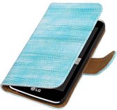 Hagedis Bookstyle Wallet Case Hoesje Geschikt voor LG K4 Turquoise