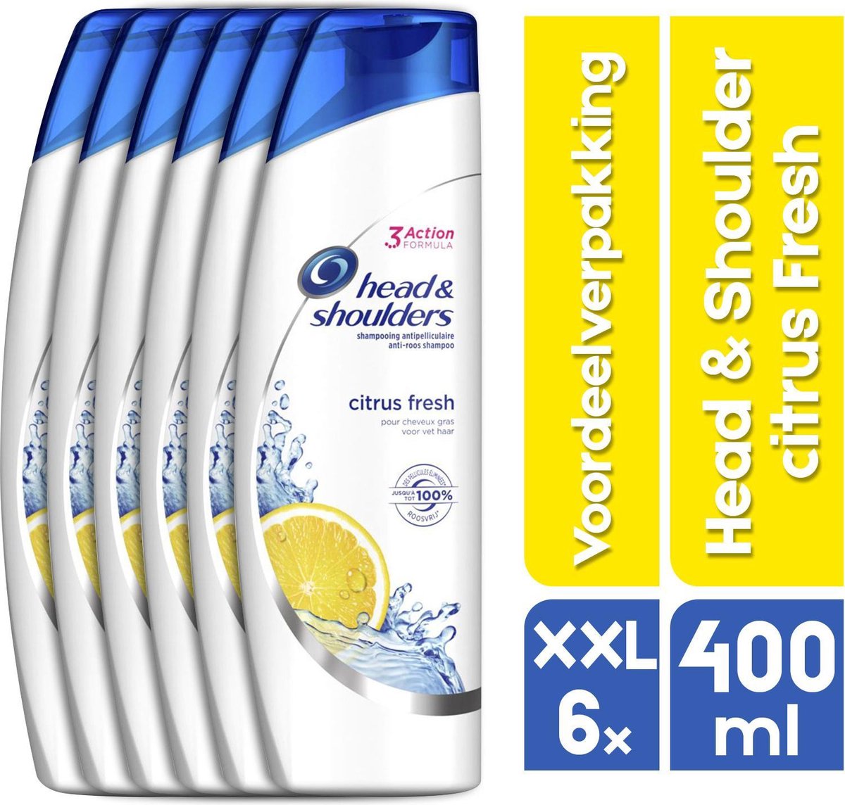 XXL 6 x 400 ML voordeelverpakking - Head & Shoulders Citrus Fresh - 6x 400ML - Shampoo