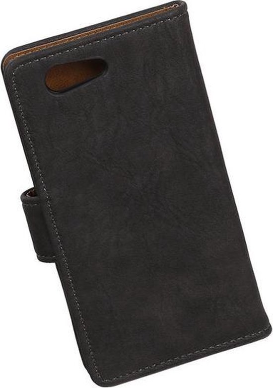 Etui Portefeuille Sony Xperia Z4 Compact Bark Wood Bookstyle Grijs - Housse Etui