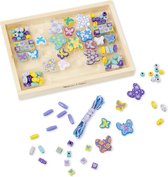 Melissa & Doug Butterfly Friends ensemble de perles en bois avec plus de 150 perles pour la fabrication de bijoux