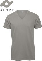 Senvi V-hals T-shirt 5 Pack 100% Katoen (Biologisch) Grijs - M