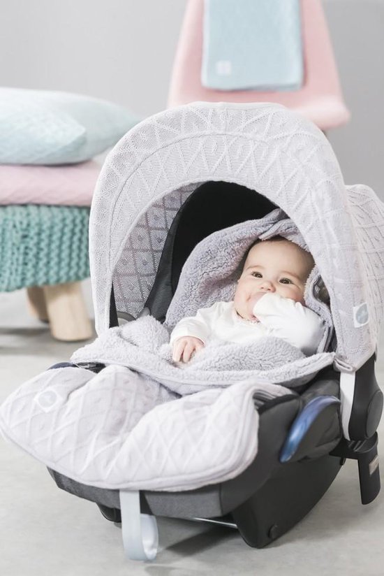 Jollein Voetenzak Diamond Knit 0-9 maanden - Grijs | bol.com