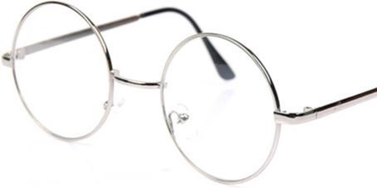 Bril zonder sterkte met glazen - Rond zilver - Dames en heren - Bril rond |  bol.com