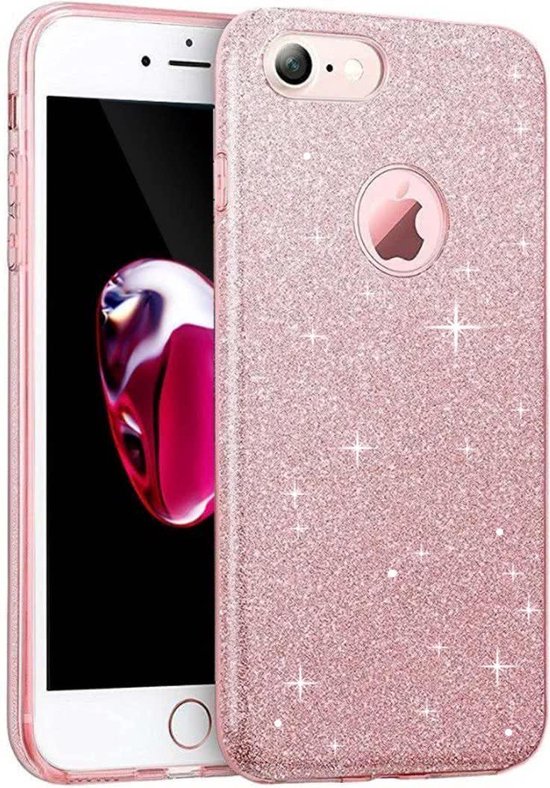 Uitdaging evenaar Rijk SHIELDZONE - Apple iPhone 7 / iPhone 8 glitters hoesje - Rose BlingBling |  bol.com