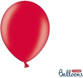 Strong Ballonnen 27cm - Metallic Poppy rood - 10 stuks