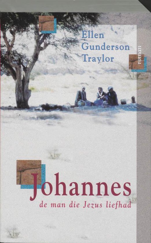 Boek "Johannes de man die Jezus liefhad" met een illustratie van een boom en drie personen in de verte onder een lichtblauwe hemel.