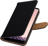 Zwart slang design book case voor Samsung Galaxy S8 Plus hoesje