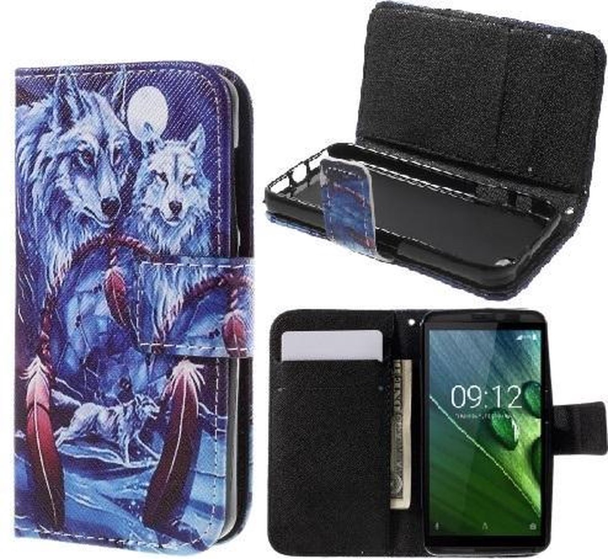 Qissy Wolves Portemonnee case hoesje voor Huawei mate 9