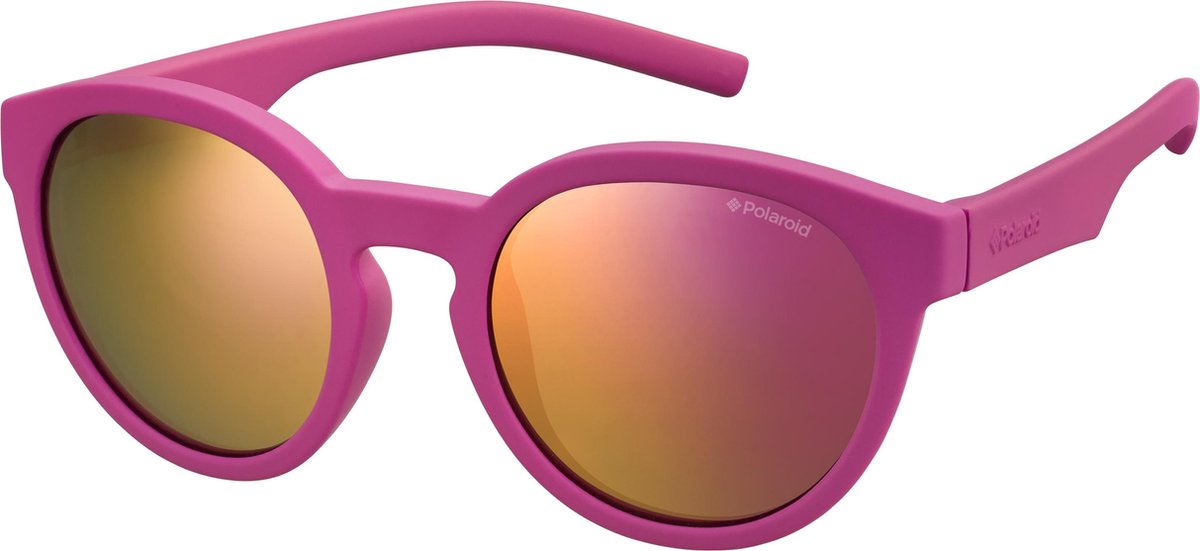 Polaroid® Onbreekbare Lichtgewicht Kinderzonnebril 4 - 10 jaar Power Pink + Extra UV-Bescherming - Polariserende Kinder Zonnebril Kids Kinderen Buigbaar Jongens Meisjes Anti UV Stralen Zonnebril Sportzonnebril Buigbare Kinderbril + Poetshoes