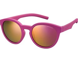 Polaroid® Onbreekbare Lichtgewicht Kinderzonnebril 4 - 10 jaar Power Pink + Extra UV-Bescherming - Polariserende Kinder Zonnebril Kids Kinderen Buigbaar Jongens Meisjes Anti UV Stralen Zonnebril Sportzonnebril Buigbare Kinderbril + Poetshoes