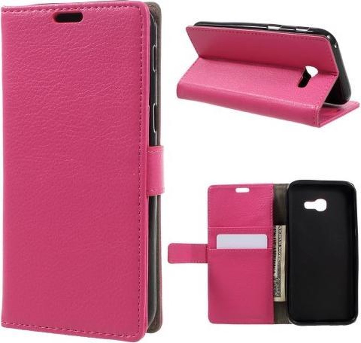 Samsung Galaxy J5 2017 Litchi portemonnee hoesje - roze
