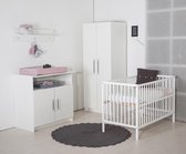 Babykamer Tess Open - Babybed & Commode & Kledingkast - Verstelbare bodem