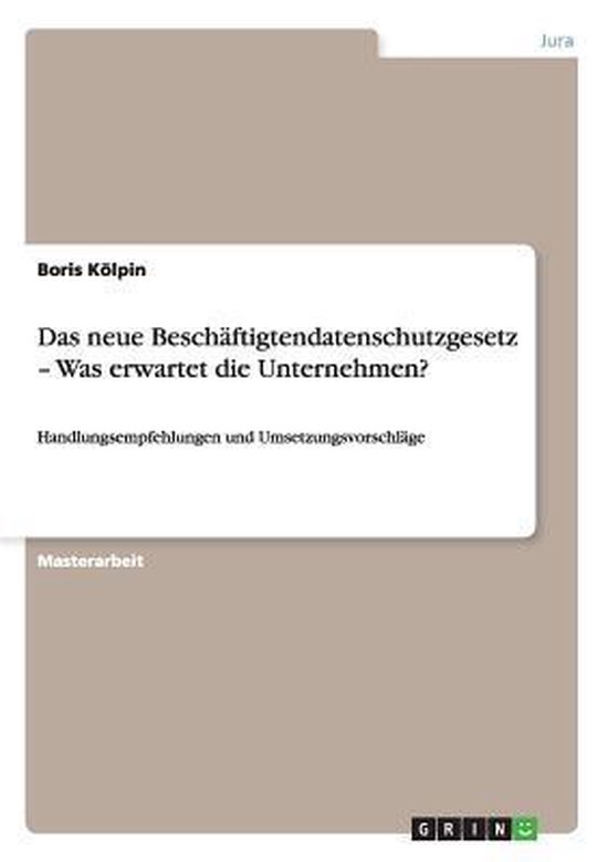 Das neue Beschäftigtendatenschutzgesetz - Was erwartet die  ... - cover