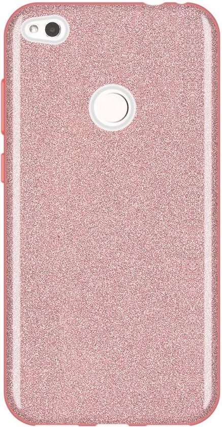 punt Selectiekader Schrijf op Huawei P8 Lite 2017 Hoesje - Glitter Back Cover - Roze | bol.com