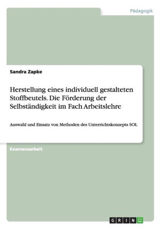 Herstellung Eines Individuell Gestalteten Stoffbeutels. Die  ... - cover