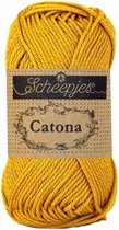 Scheepjes Catona - 249 Saffron. PAK MET 10 BOLLEN a 50 GRAM.  INCL. Gratis Digitale vinger haak en brei toerenteller