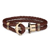 Paul Hewitt Anchor Bracelet PH-PH-L-M-BR-XL - Armband - Leer - Bruin - Ø 20 cm