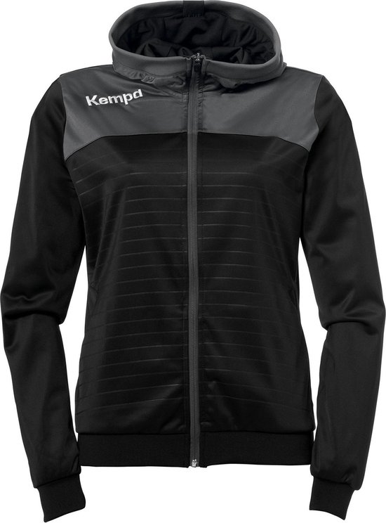 Kempa Emotion 2.0 Hooded  Sportjas - Maat M  - Vrouwen - zwart/grijs