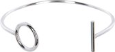 Lovenotes armband cirkel en staaf - Klemarmband - Zilver