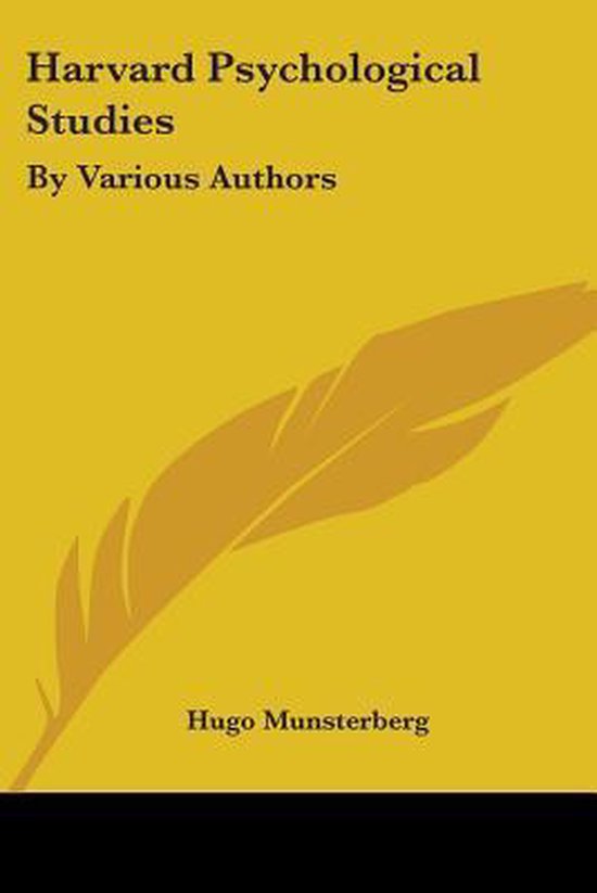 Harvard Psychological Studies - cover