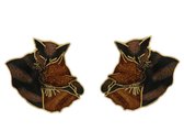 Behave® Katten oorbellen steker bruin oranje