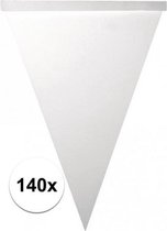 140x Blanco vlaggenlijn vlaggetjes