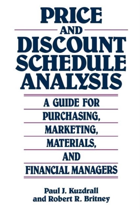 Price and Discount Schedule Analysis
