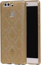 TPU Paleis 3D Back Cover for Huawei P9 Goud