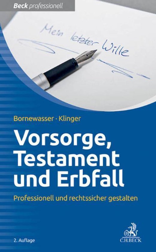 Beck Professionell - Vorsorge, Testament und Erbfall - cover