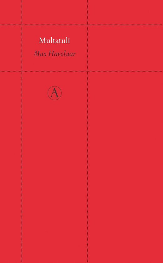 Boek kaft met de titel Multatuli Max Havelaar in witte letters op een rode achtergrond.