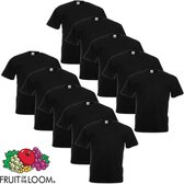 10 x Fruit of the Loom Grote maat Value Weight T-shirt zwart 4XL