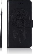 Shop4 - Xiaomi Mi A2 Lite Hoesje - Wallet Case Dromenvanger Uil Zwart