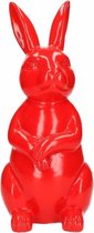 Dierenbeeld haas / konijn rood 30 cm