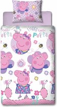 Peppa Pig Happy - Dekbedovertrek - Eenpersoons - 135 x 200 cm - Roze