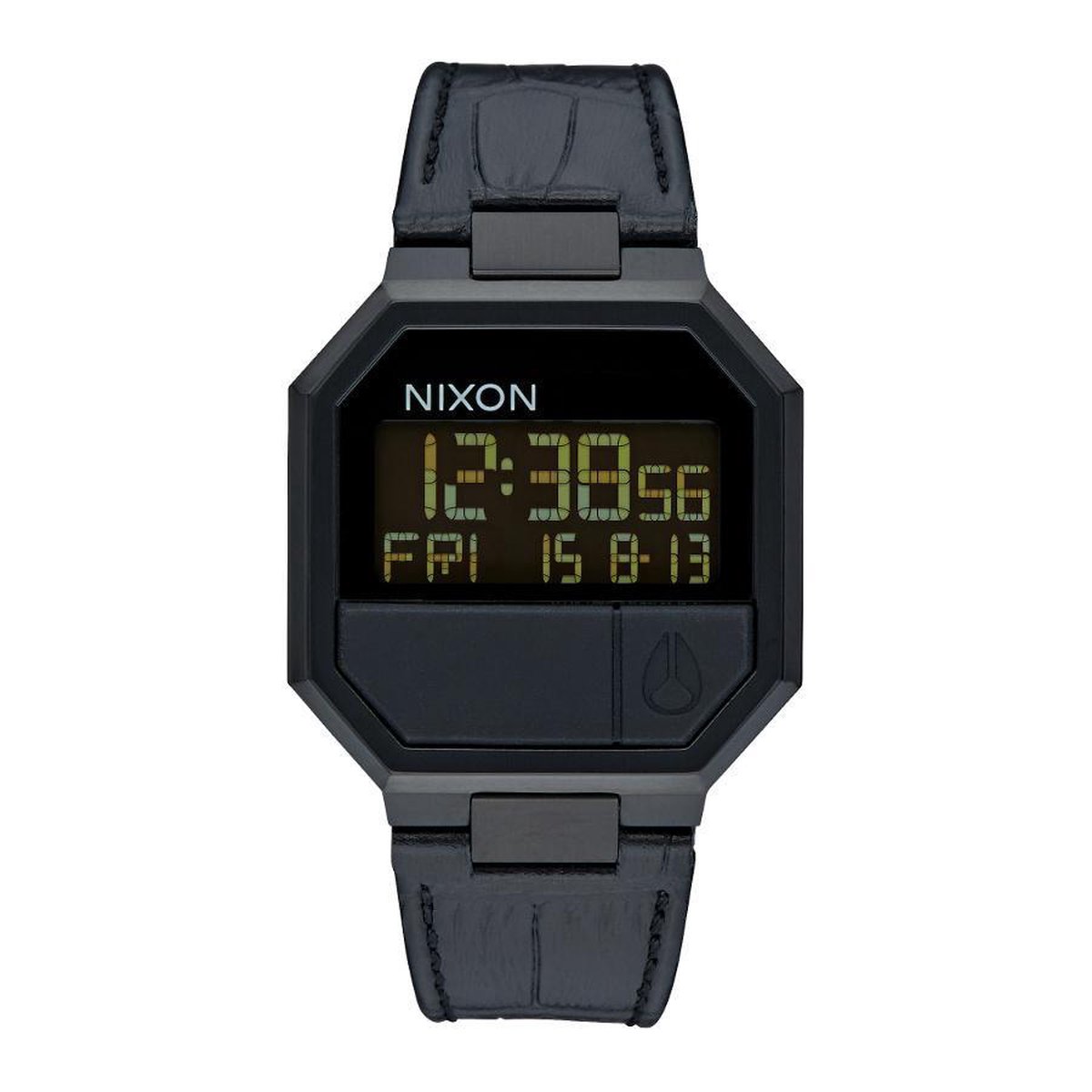 Nixon Re-Run Leather Black horloge A944840