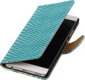 BestCases.nl Turquoise Slang booktype wallet cover hoesje voor HTC Desire 816