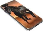 Paarden hoesje zwart kunststof Geschikt voor iPhone 8 Plus / 7 Plus