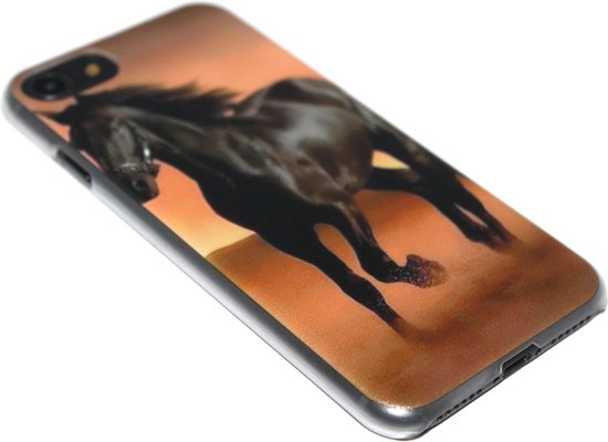 Paarden hoesje zwart kunststof Geschikt Voor iPhone 8 Plus / 7 Plus |  bol.com