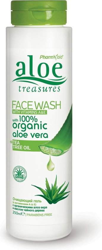 Pharmaid Aloe Treasures Face Wash Aloë Vera & Tea Tree Oil | Zachte Exfoliërende Gezichtsreiniging | Voor alle huidtypes